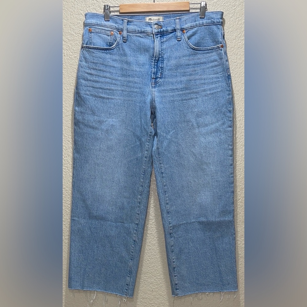 Madewell Sky Blue Wide Leg Crop Jeans